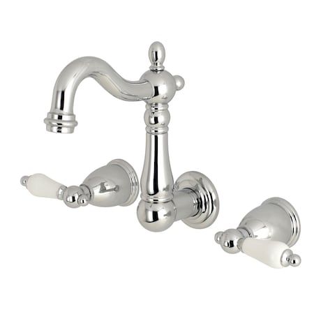 Heritage KS1221PL 8-Inch Center Wall Mount Bathroom Faucet KS1221PL